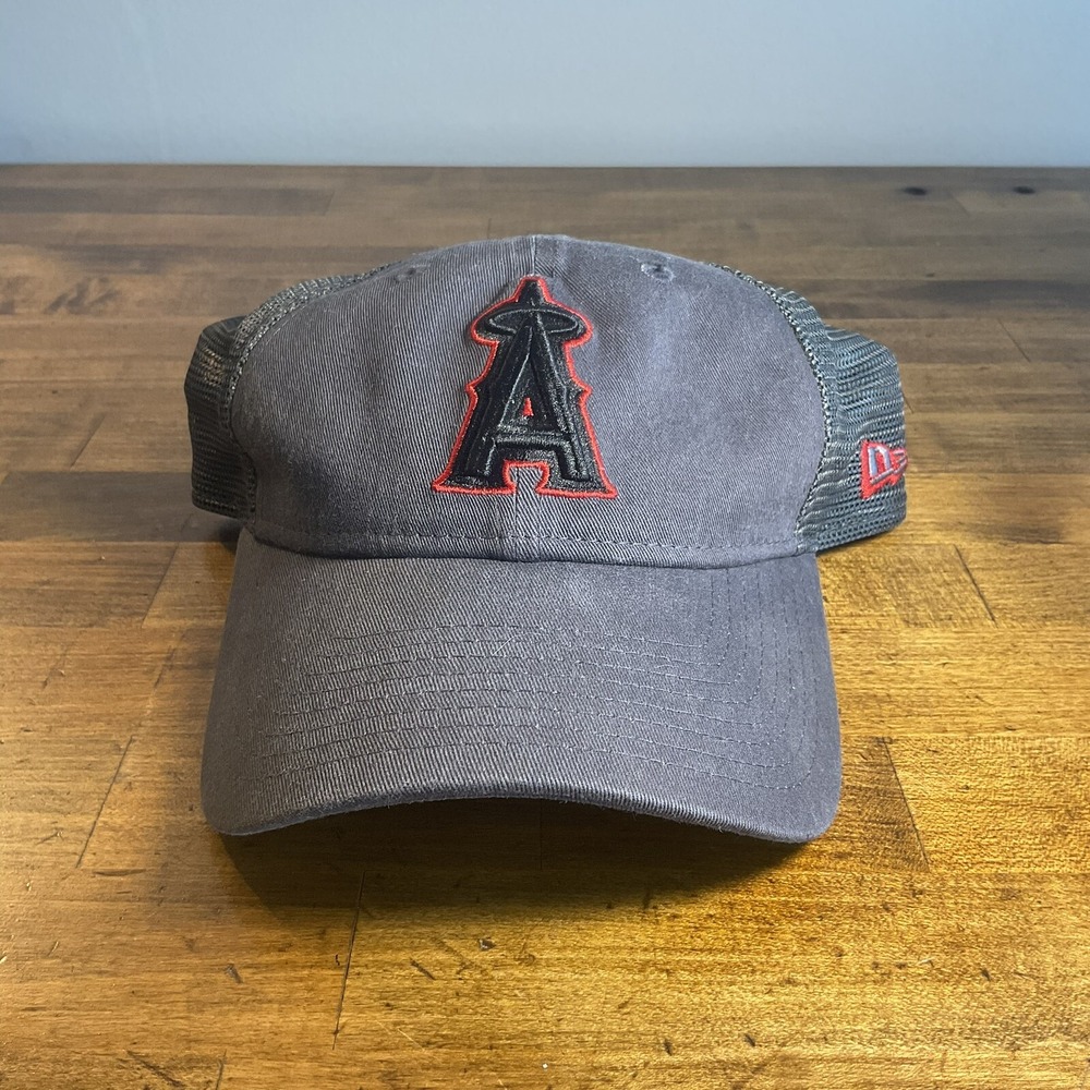 Los Angeles Angels New Era 9TWENTY Trucker Snapback Hat Gray MLB Baseball Cap